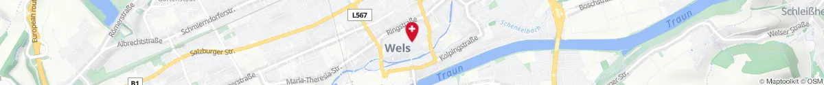 Kartendarstellung des Standorts für Adler-Apotheke in 4600 Wels
